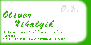 oliver mihalyik business card